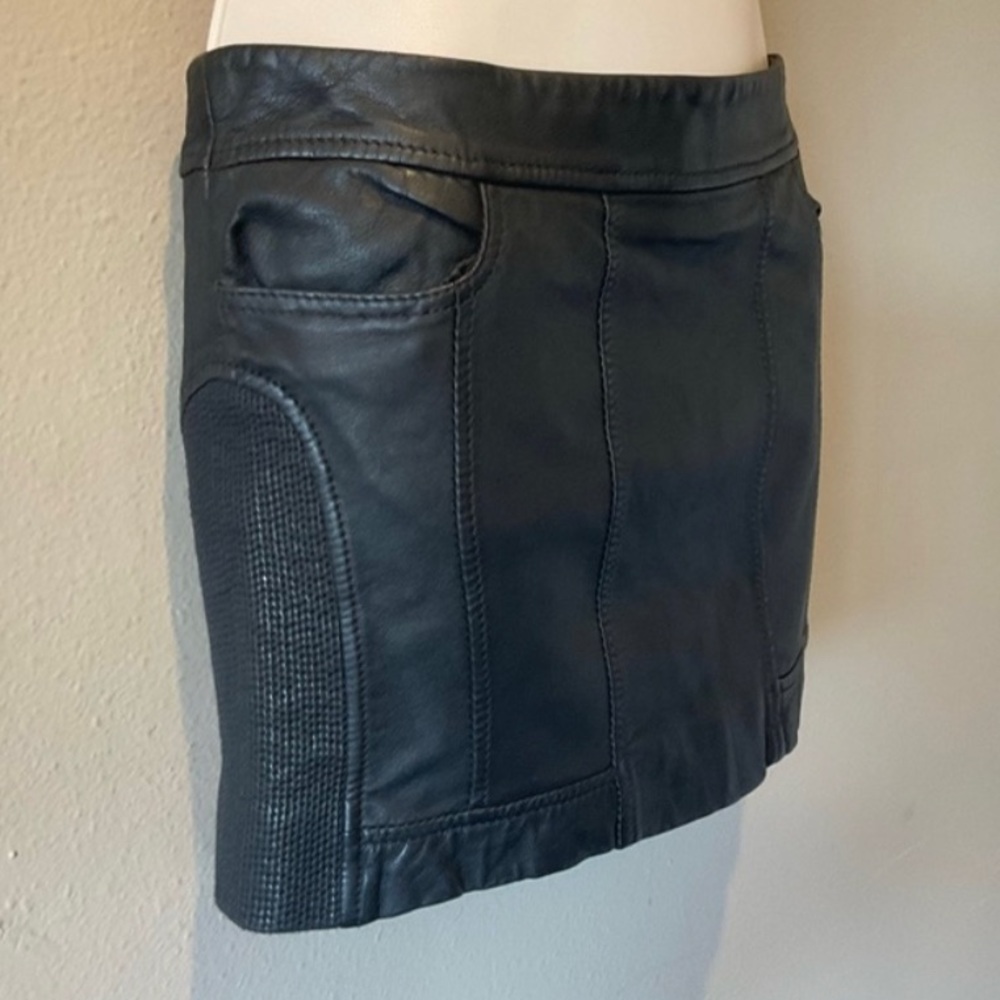 AllSaints Leather Biker Mini Skirt